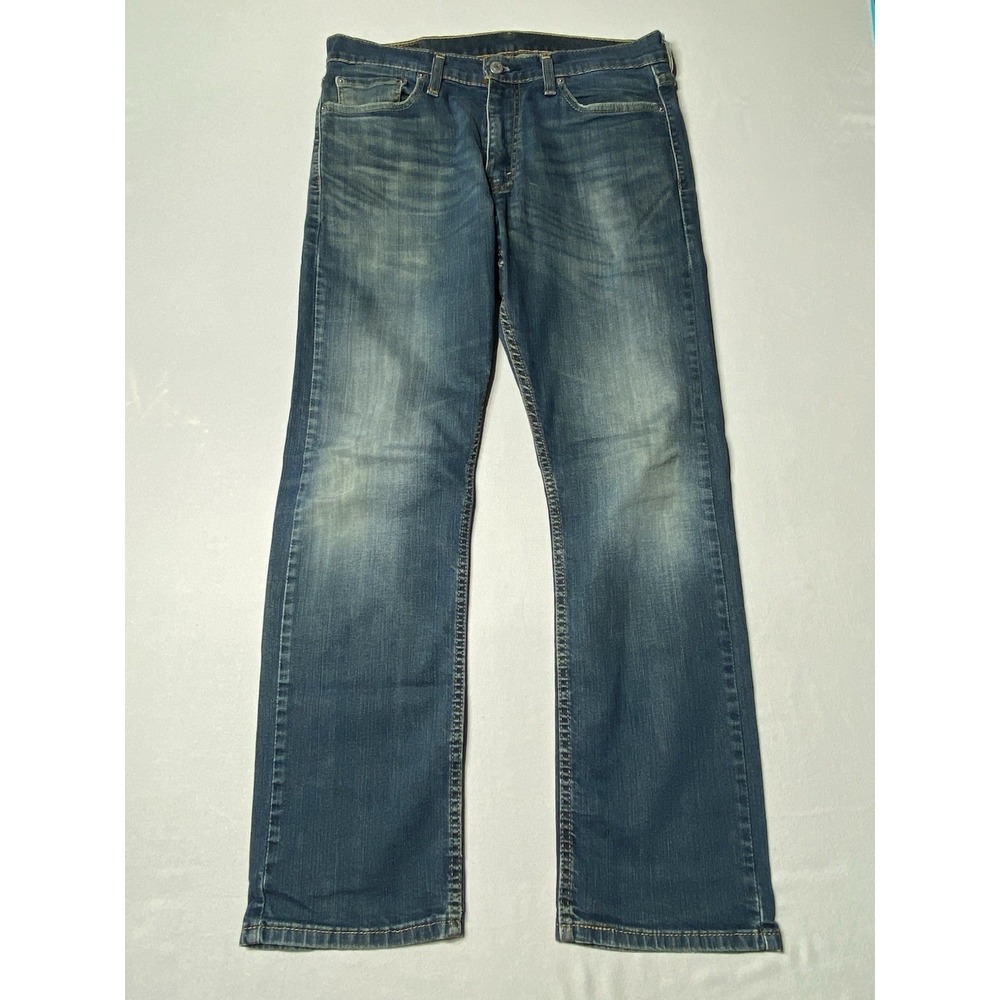 Levis 513 Jeans Mens 32x30 Slim Straight Stretch Blue Denim Medium Wash - Picture 1 of 10